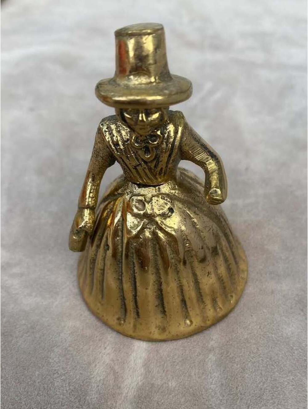 Vintage Brass Welsh Lady Bell Figurine